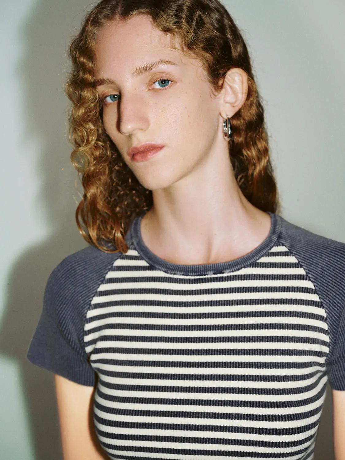 Striped Skinny Knitted T-Shirts