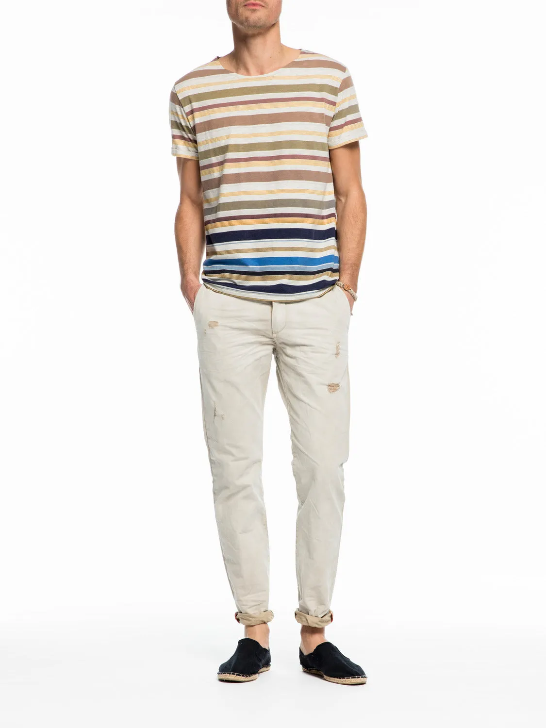 Striped T-Shirt  Natural Blue