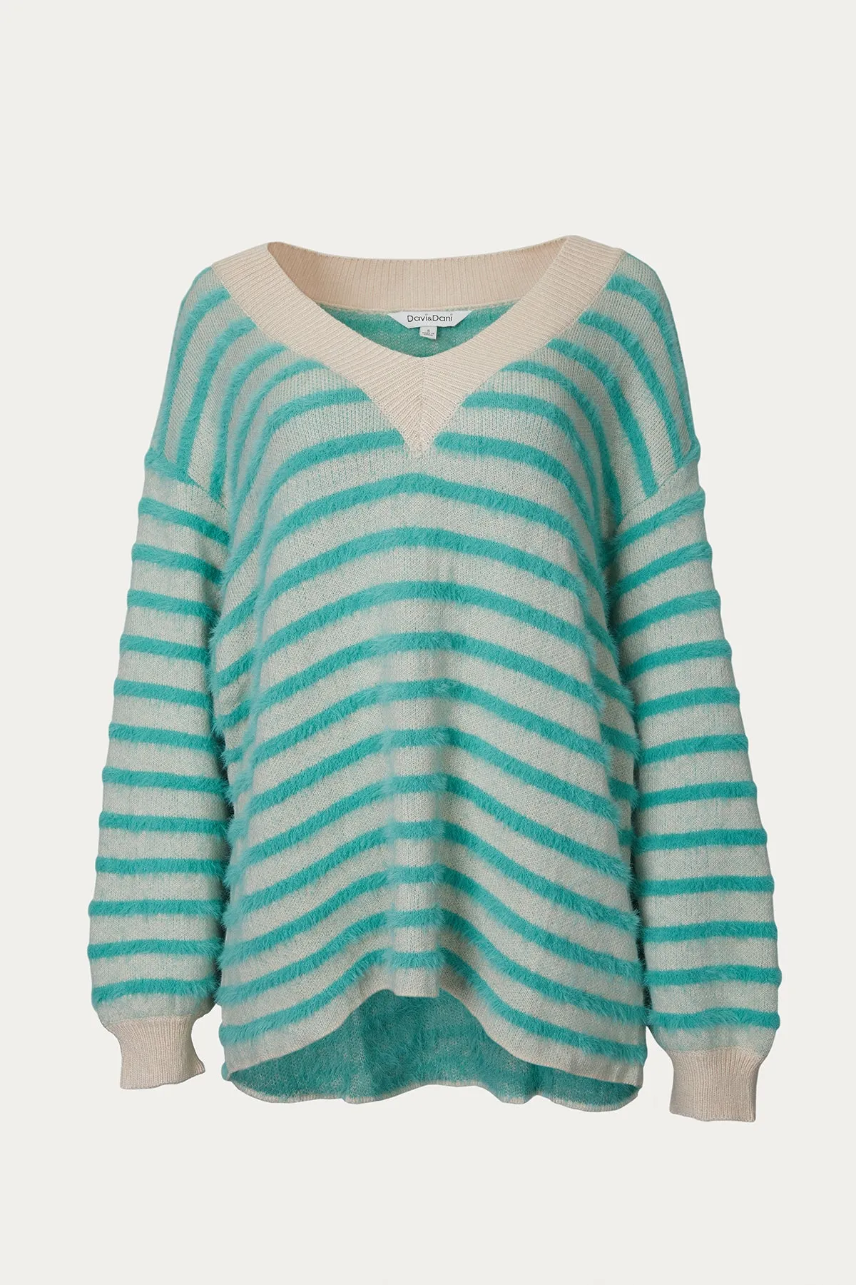 STRIPED V-NECK SWEATER