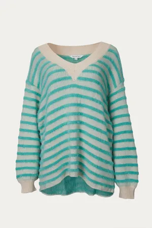 STRIPED V-NECK SWEATER