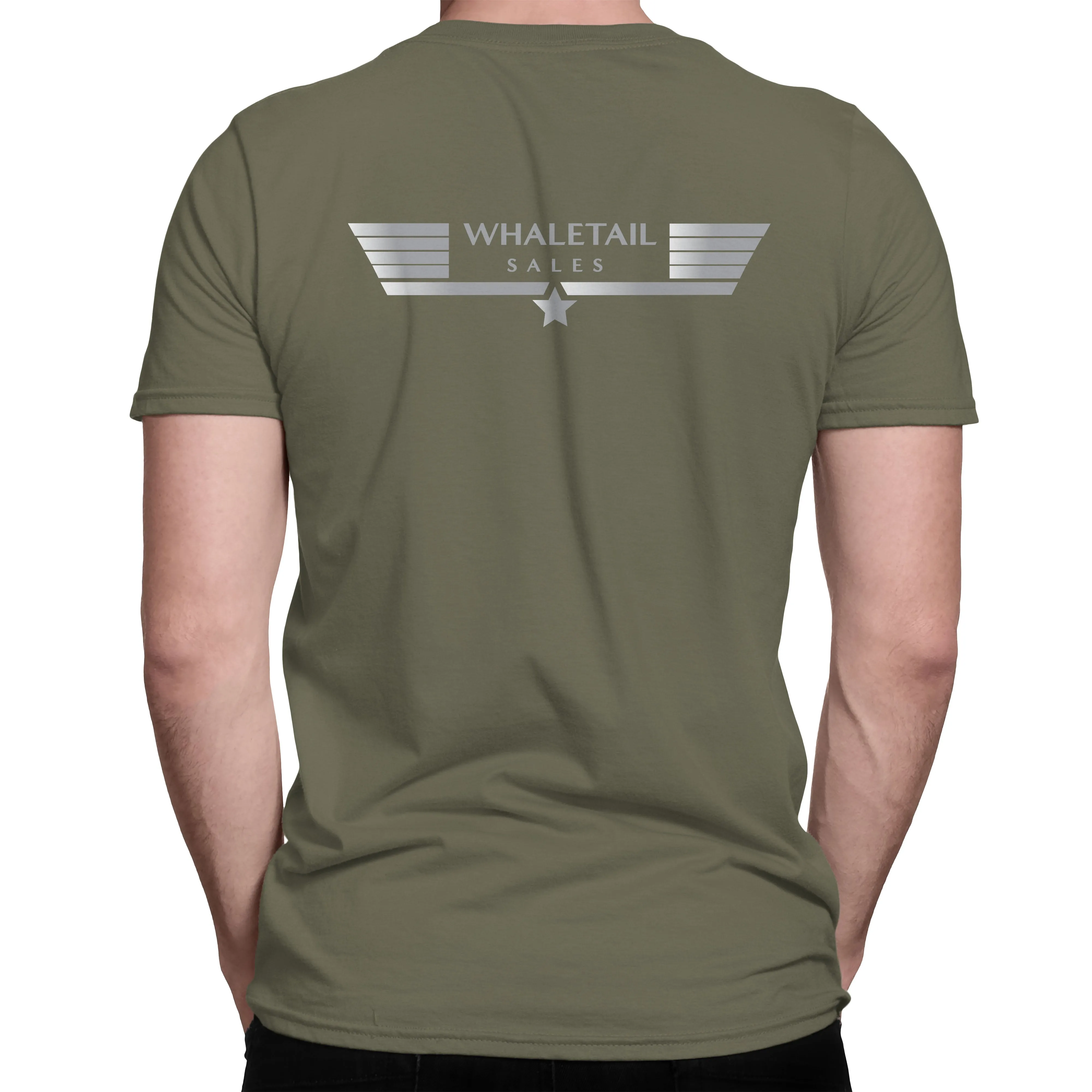 Striped Whale-Tail Sales T-Shirt