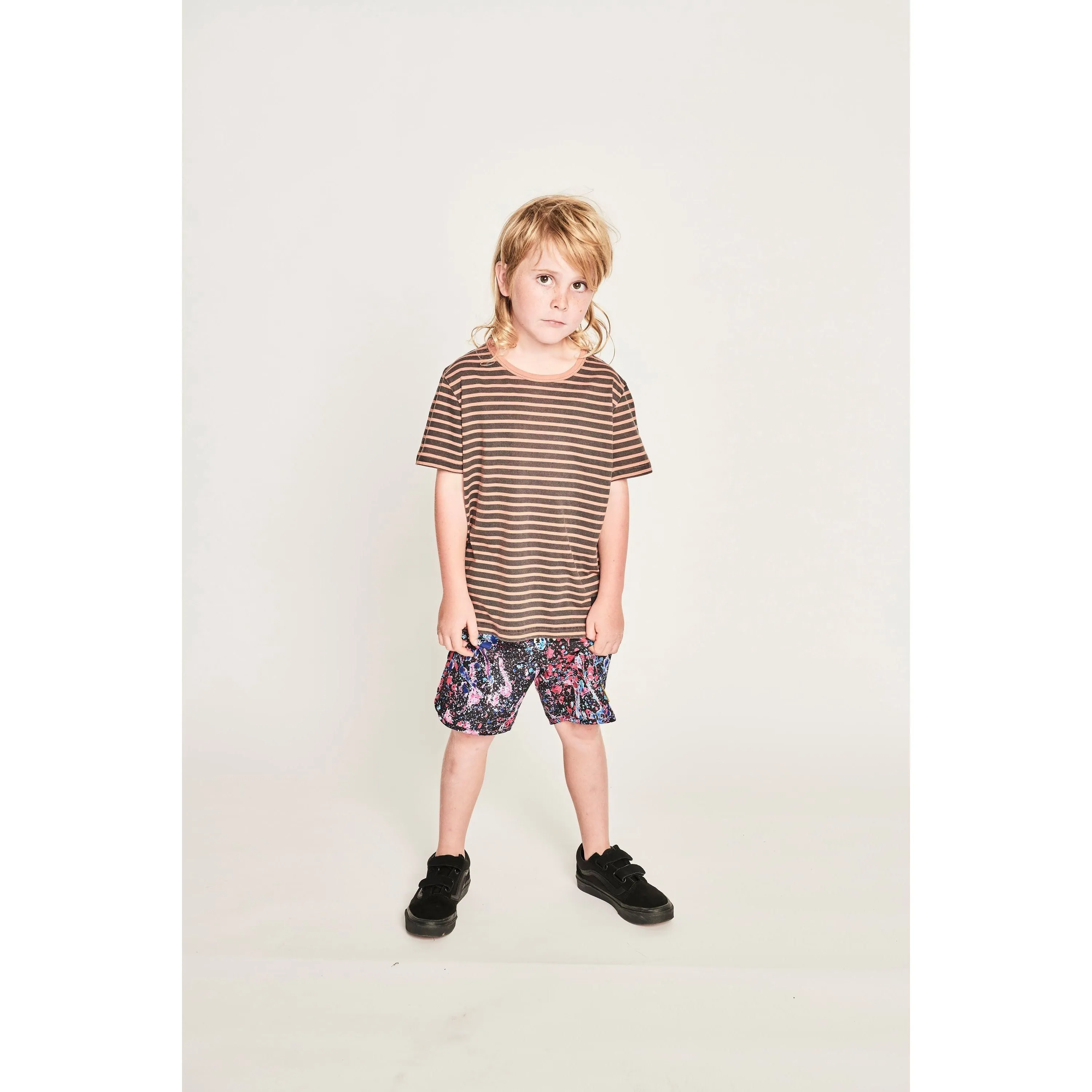 Stripewash Ss Tee - Fawn Stripe