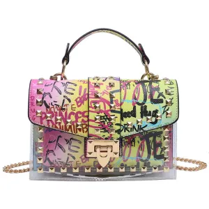 Studded Graffiti Crossbody Bags