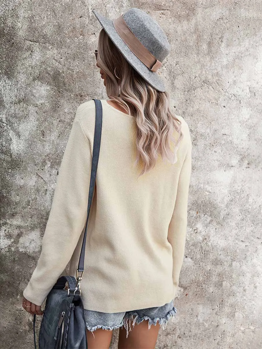 Stunncal  Long-sleeved V-neck Sexy Top