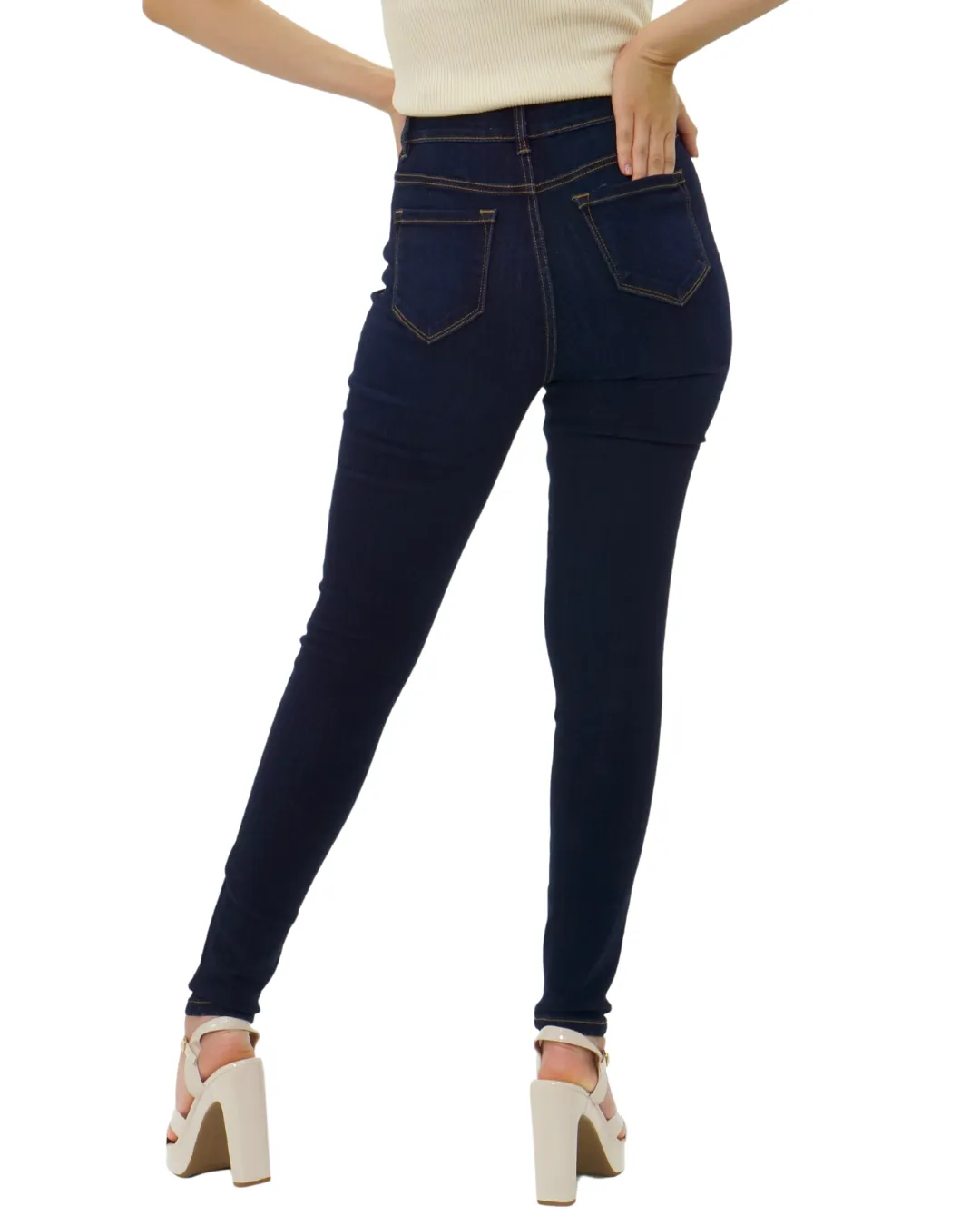 SUPER HIGH RISE SKINNY DK BLUE