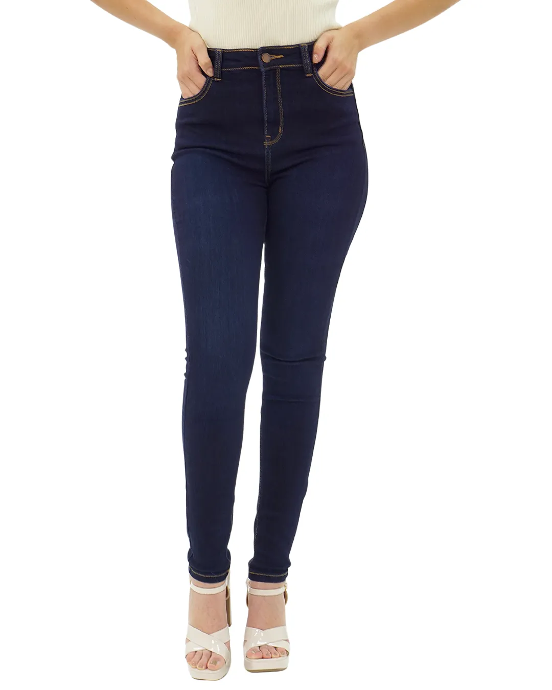 SUPER HIGH RISE SKINNY DK BLUE