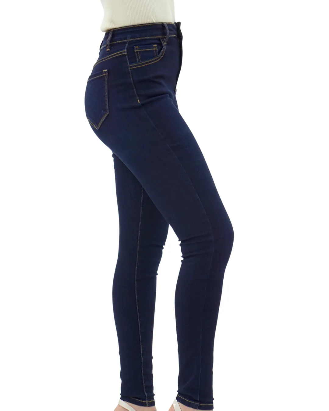 SUPER HIGH RISE SKINNY DK BLUE