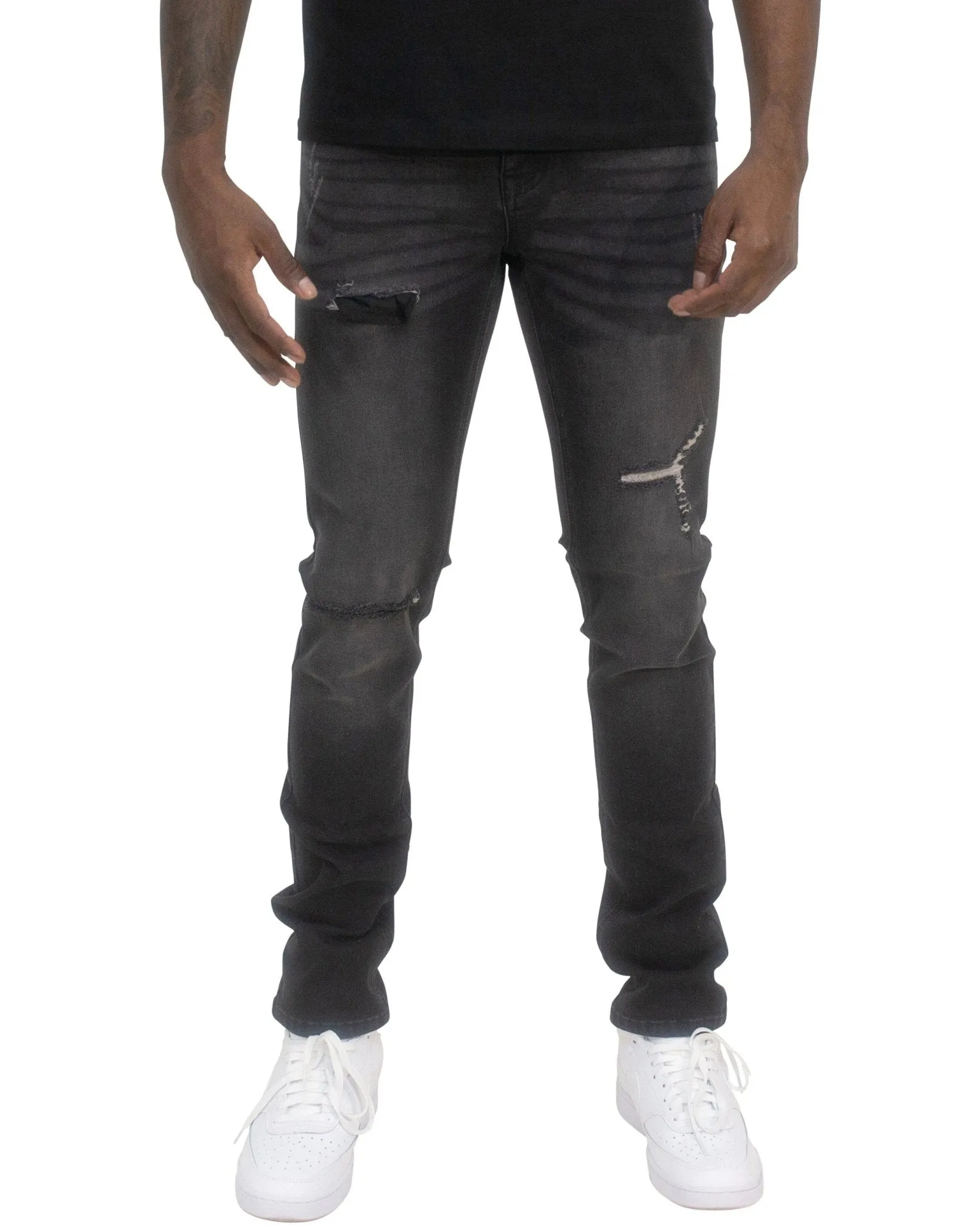 Super Skinny Ripped Jeans for Men – Tapered Fit with Distressed Details