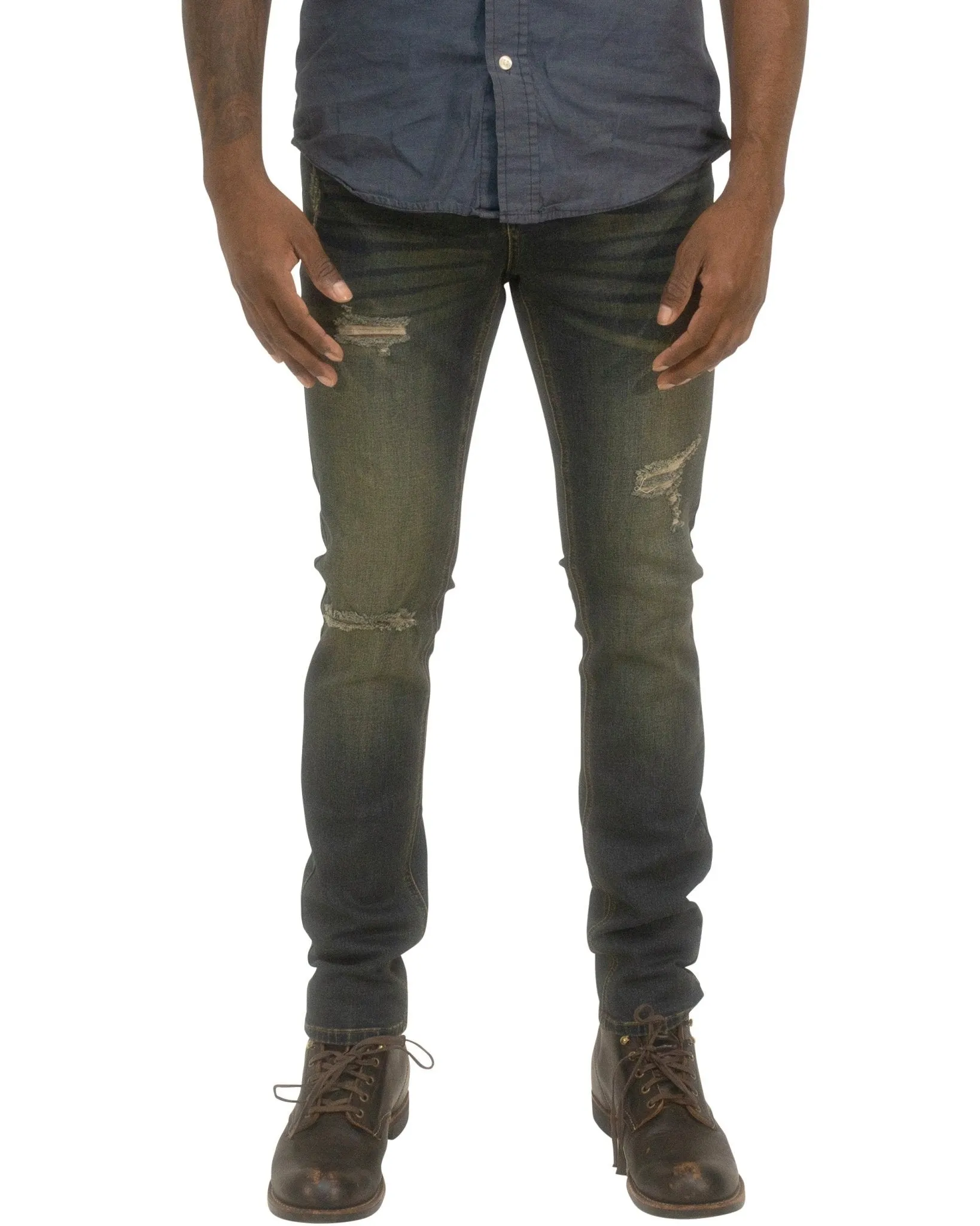 Super Skinny Ripped Jeans for Men – Tapered Fit with Distressed Details