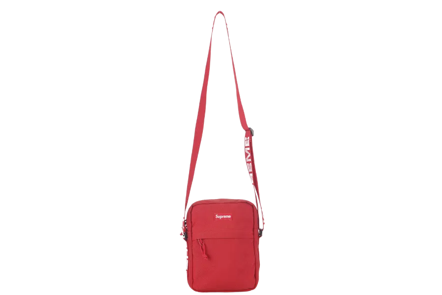SUPREME RED CANVAS SS18 SLING BAG NO DUST COVER