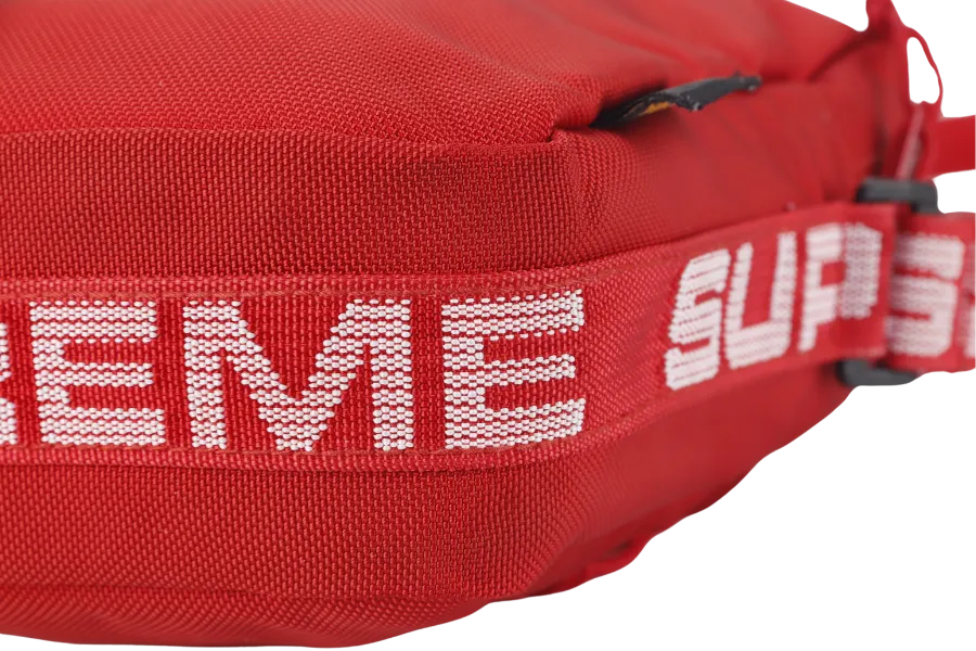 SUPREME RED CANVAS SS18 SLING BAG NO DUST COVER