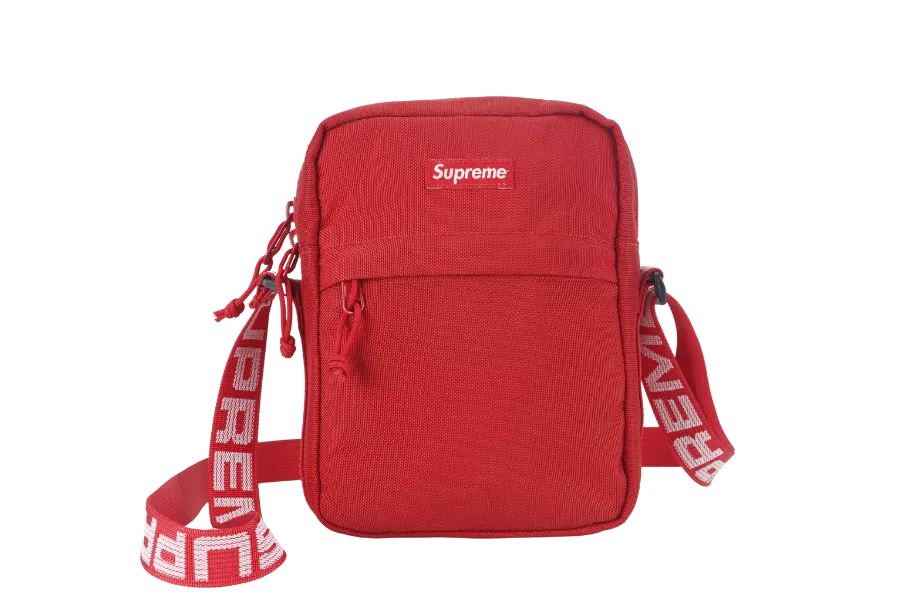 SUPREME RED CANVAS SS18 SLING BAG NO DUST COVER