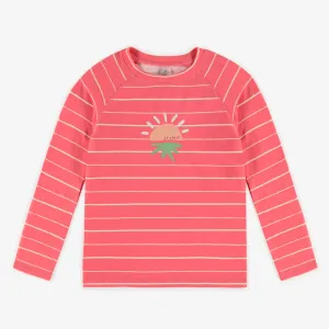 T-shirt de bain rose à manches longues, enfant || Pink bathing t-shirt with long sleeves, child