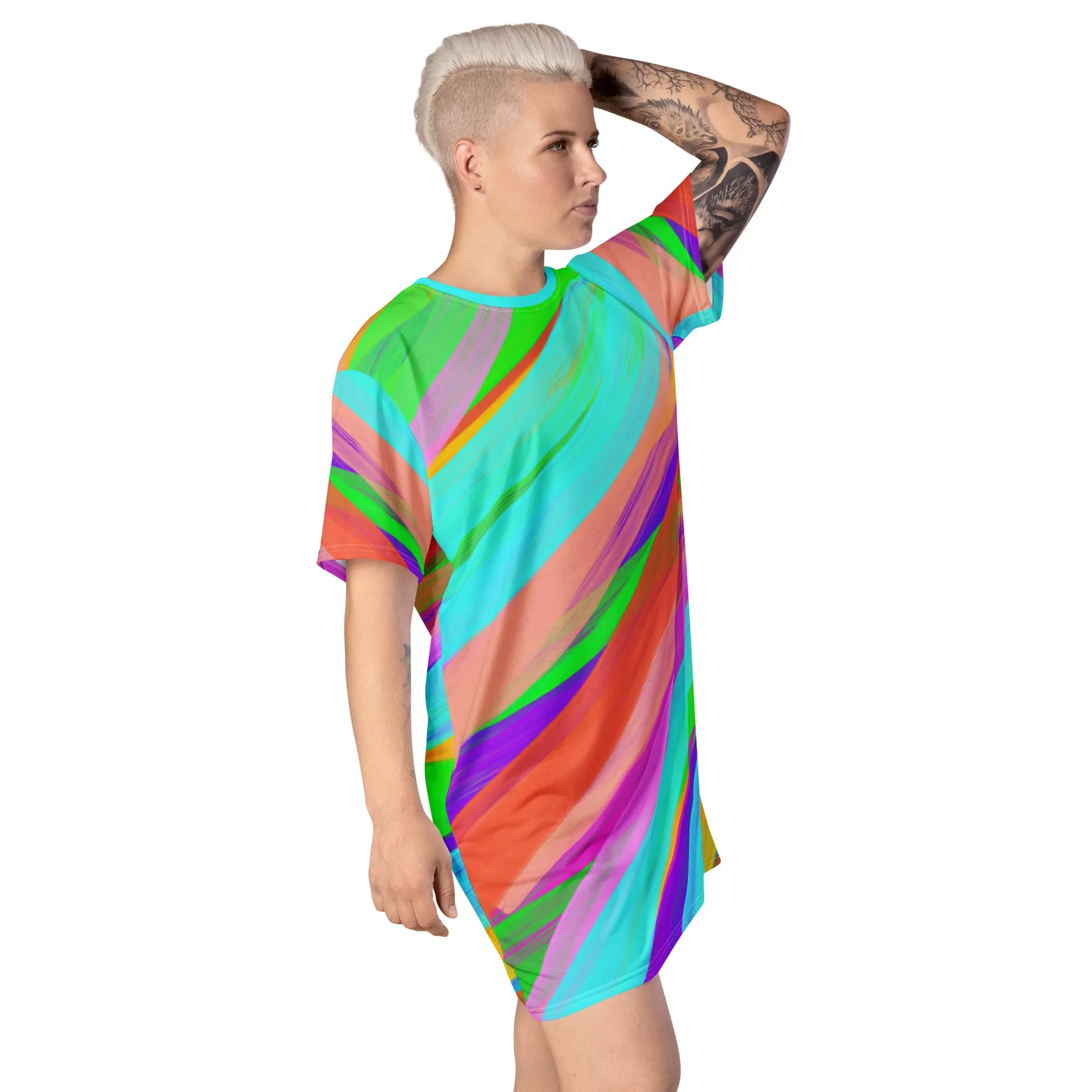 T-shirt Dress, Abstract Art Pop Kei