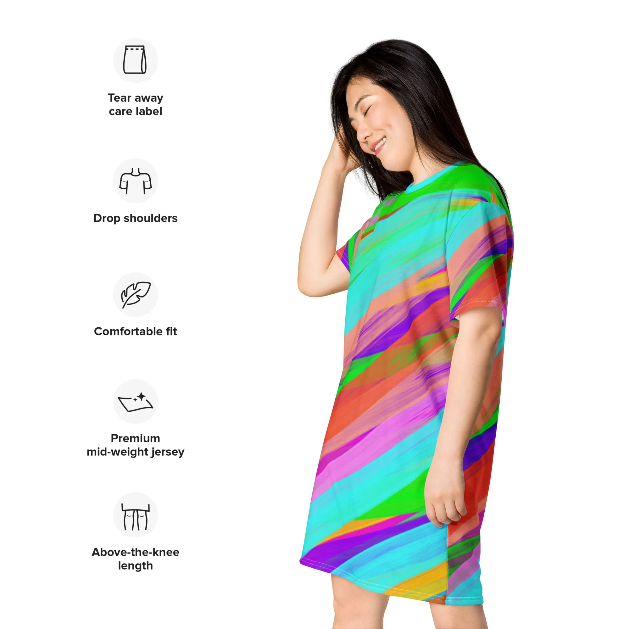 T-shirt Dress, Abstract Art Pop Kei