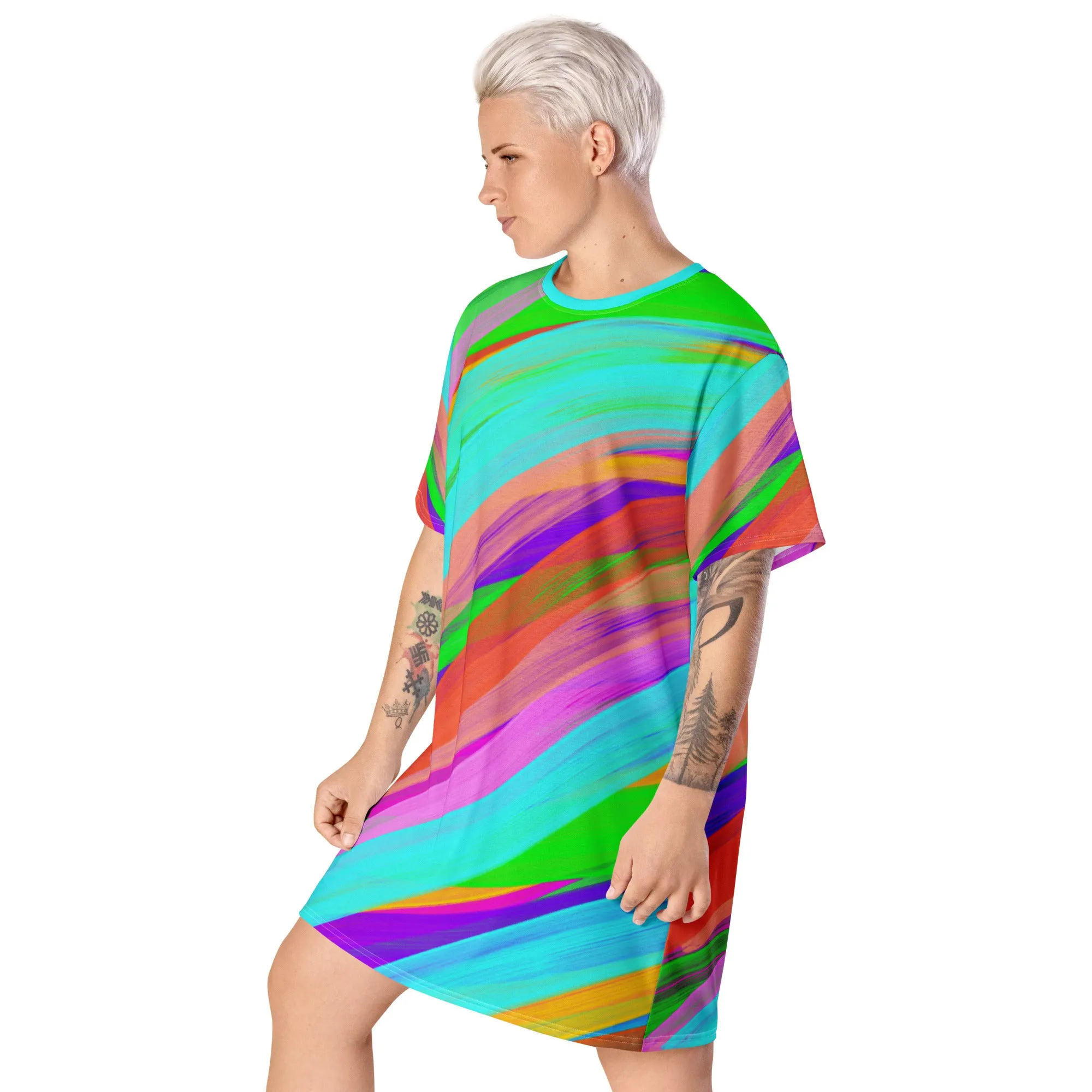 T-shirt Dress, Abstract Art Pop Kei