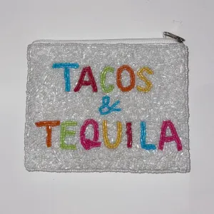 TACOS & TEQUILA BEADED POUCH