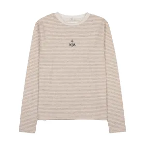 Tan striped anchor tee by Coco Blanc