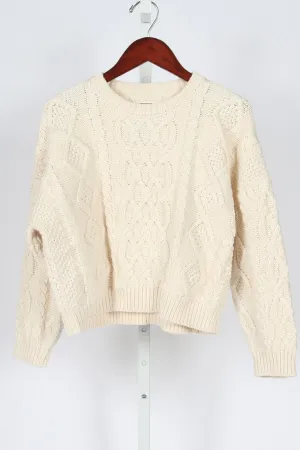 The Classic Cable Pullover - Cream