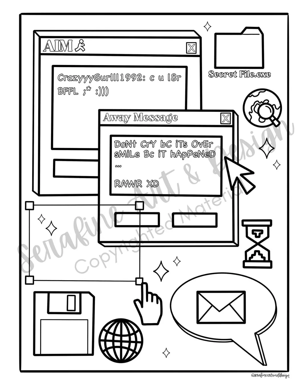 The Cozy Nostalgia Coloring Book by Serafine Art and Design