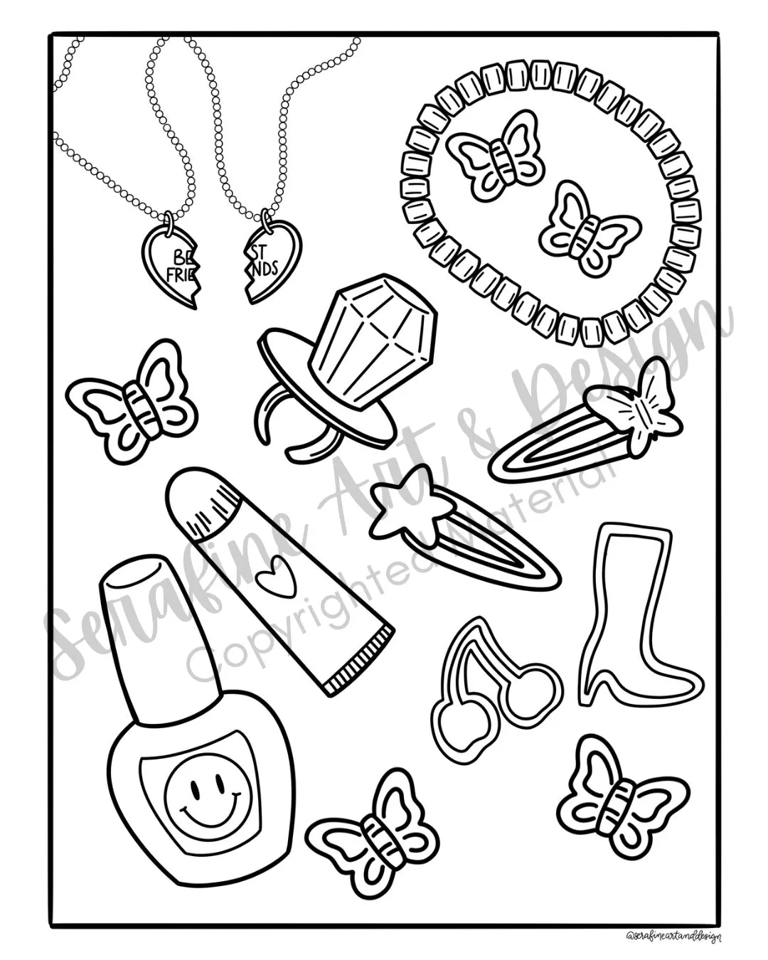 The Cozy Nostalgia Coloring Book by Serafine Art and Design