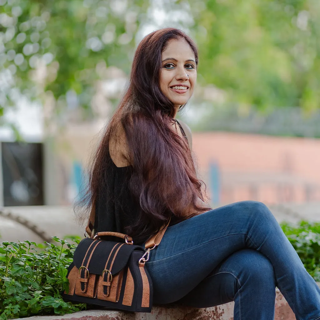 The Daakiya Noir Cork Satchel
