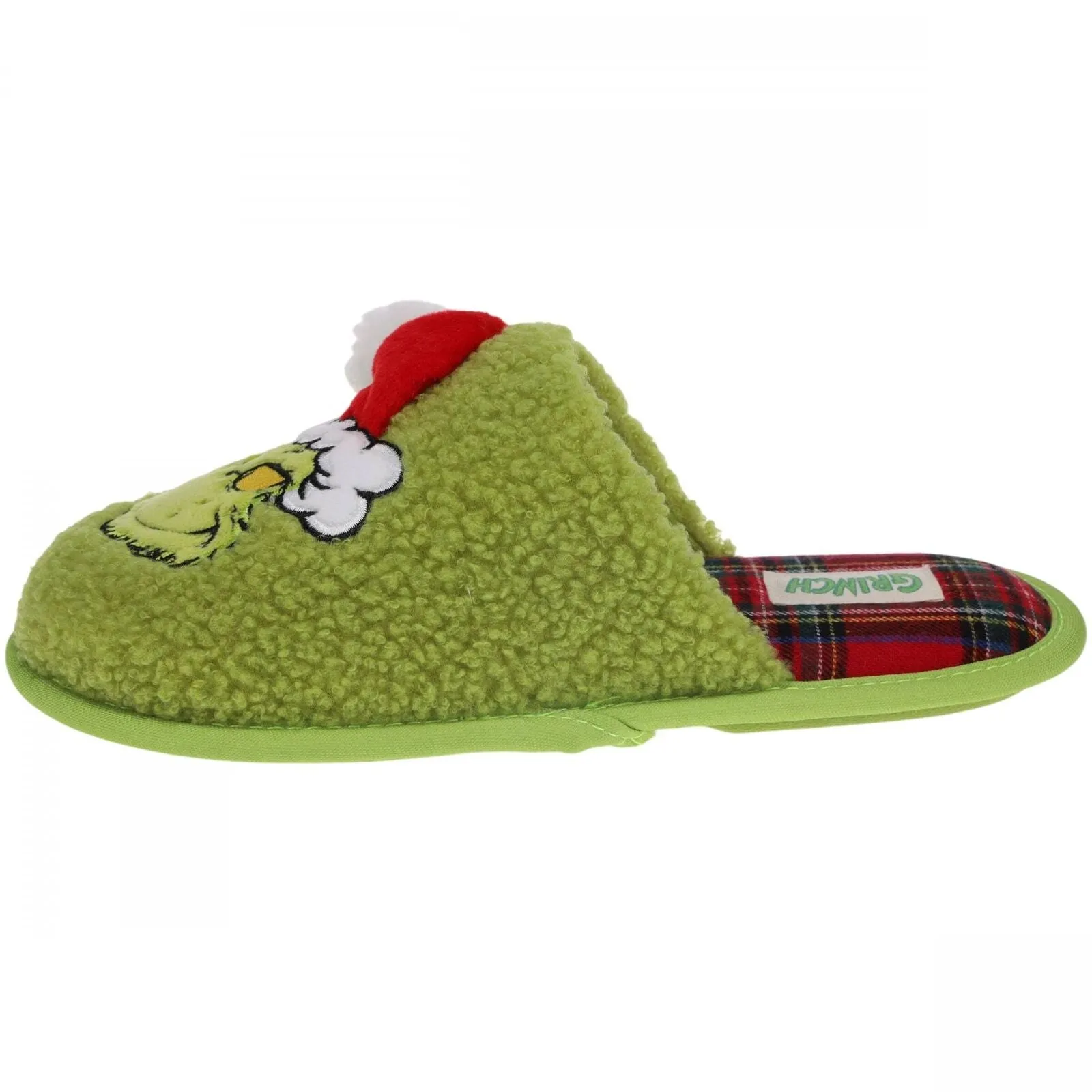 The Grinch Mens Womens Holiday 3D Hat Scuff Slippers Green L (W 11/12 M 10/11)