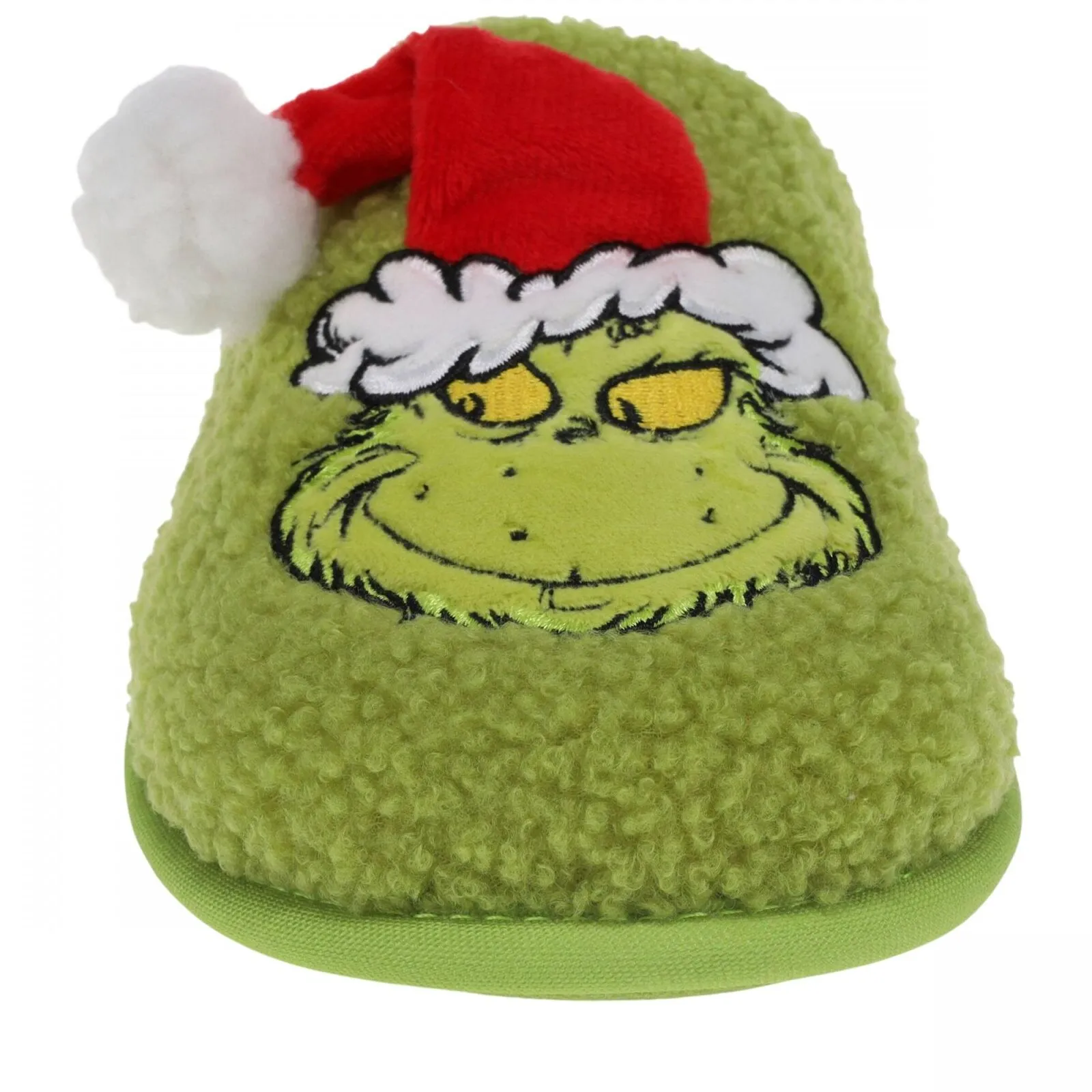 The Grinch Mens Womens Holiday 3D Hat Scuff Slippers Green L (W 11/12 M 10/11)