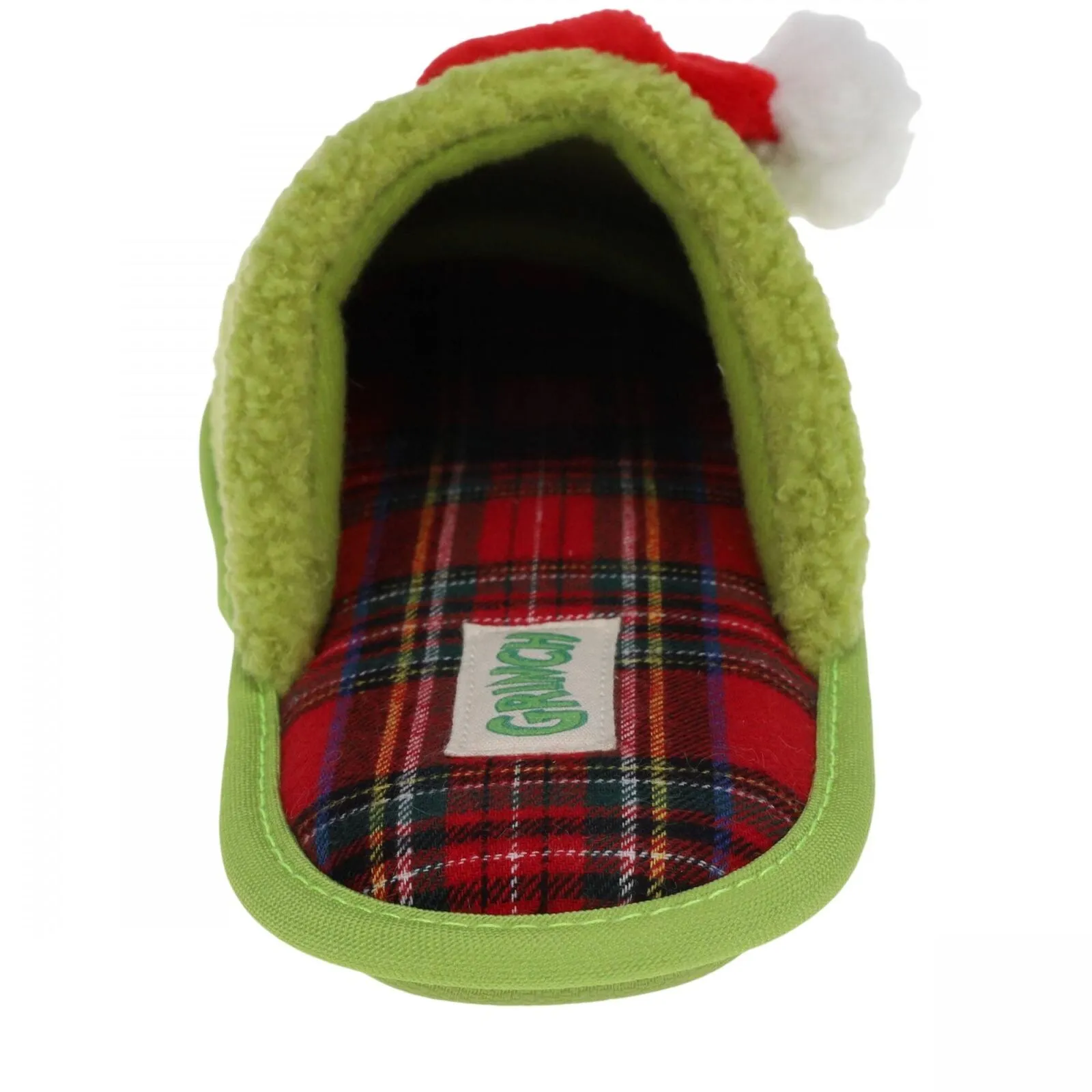 The Grinch Mens Womens Holiday 3D Hat Scuff Slippers Green L (W 11/12 M 10/11)