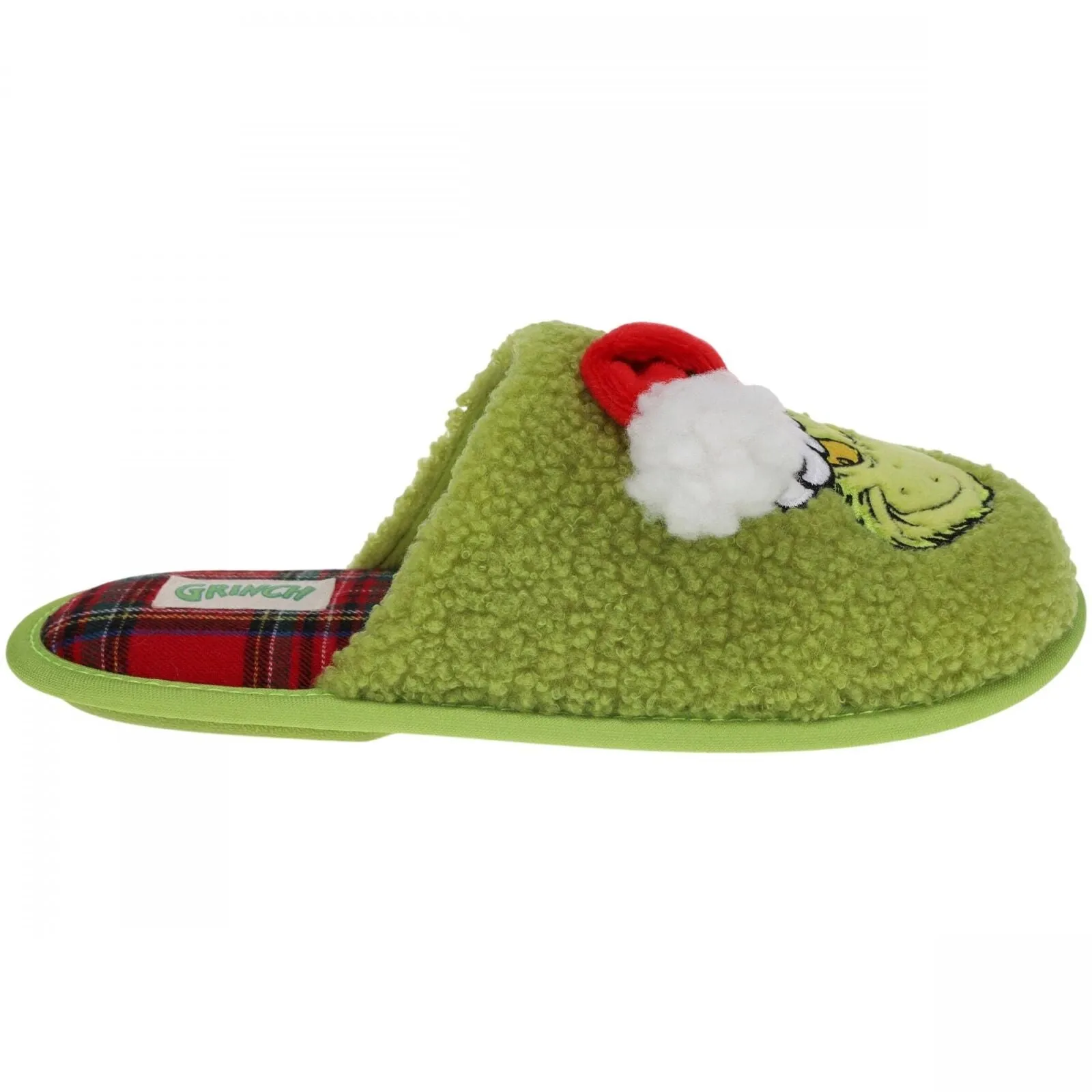 The Grinch Mens Womens Holiday 3D Hat Scuff Slippers Green L (W 11/12 M 10/11)