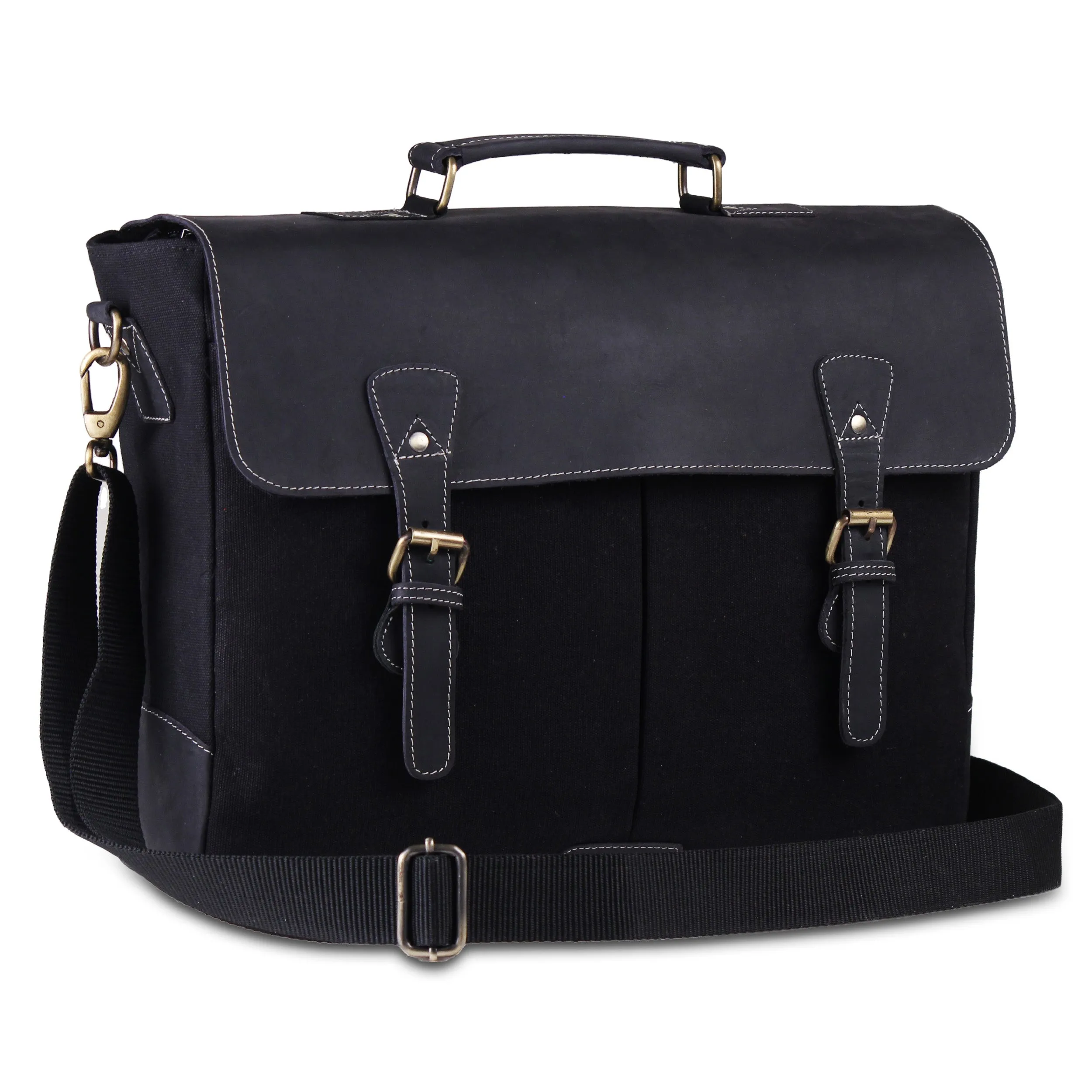 The Wilson | Leather Messenger | Black