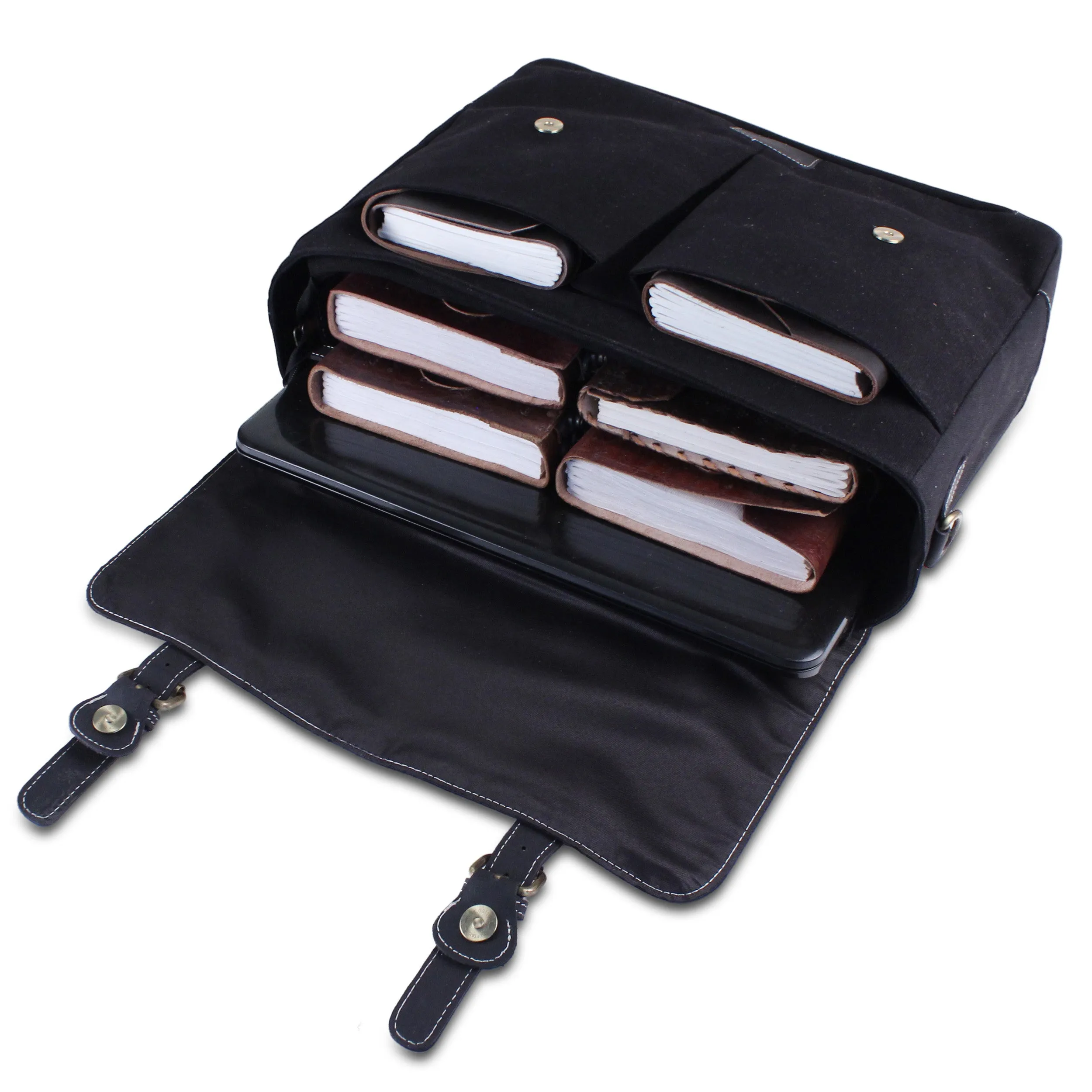 The Wilson | Leather Messenger | Black