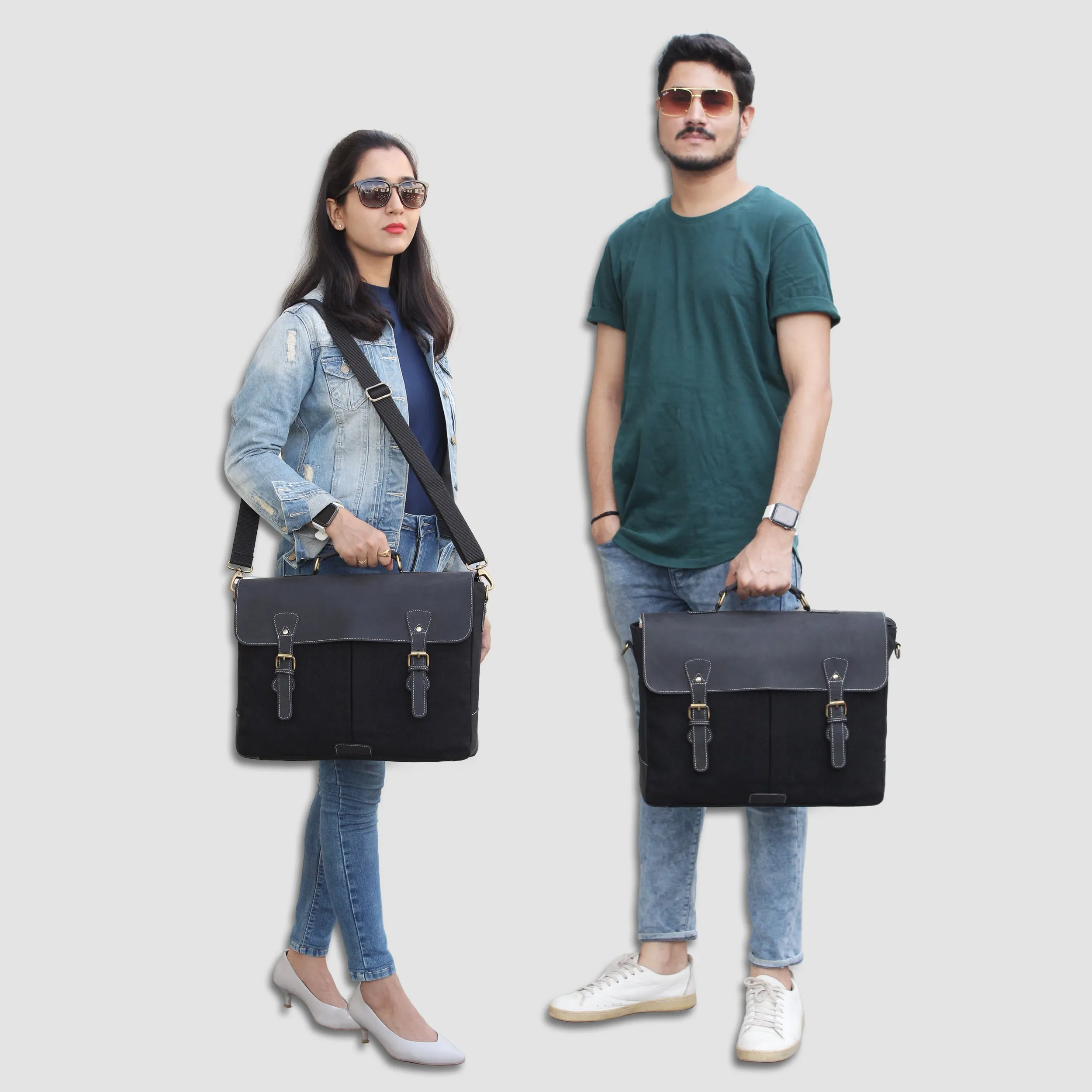 The Wilson | Leather Messenger | Black