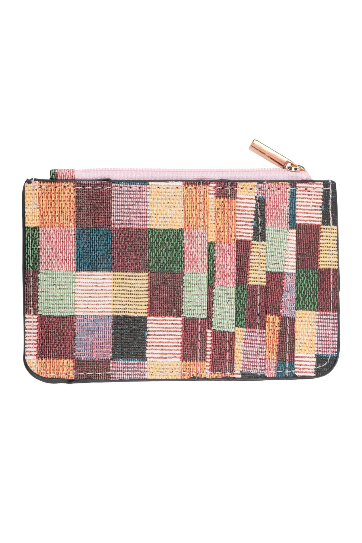 Tile Pattern with Card Holder Zipper Wallet Fuchsia - Pack of 6