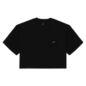 Titan Essentials Fist Logo Women's Cropped Pocket Tee - Black