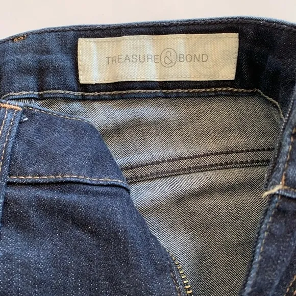 Treasure &amp; Bond Dark Wash High Rise Skinny Jeans