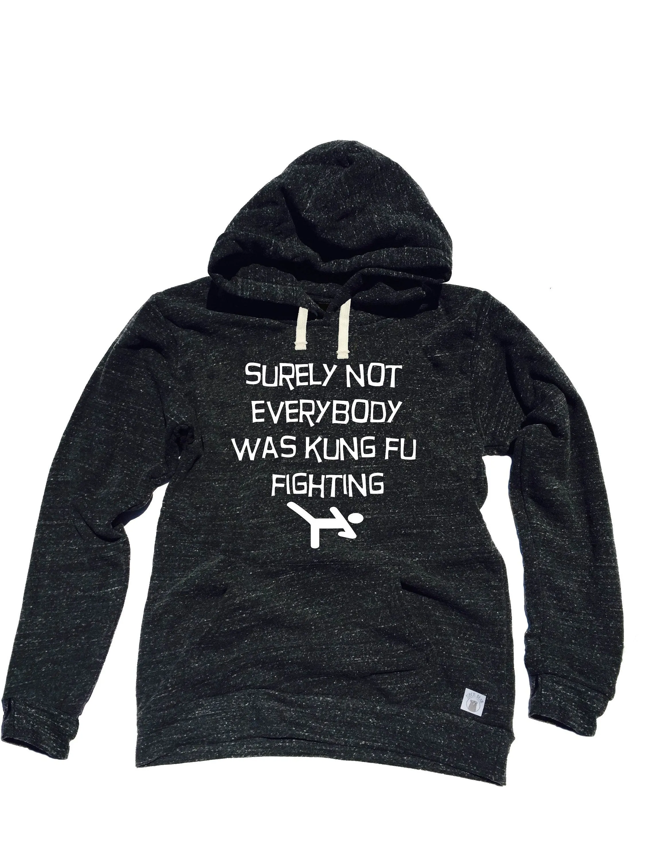 Triblend Fleece Pullover Hoodie Surely Not Everybody Was Kung Fu Fighting - Funny Shirt