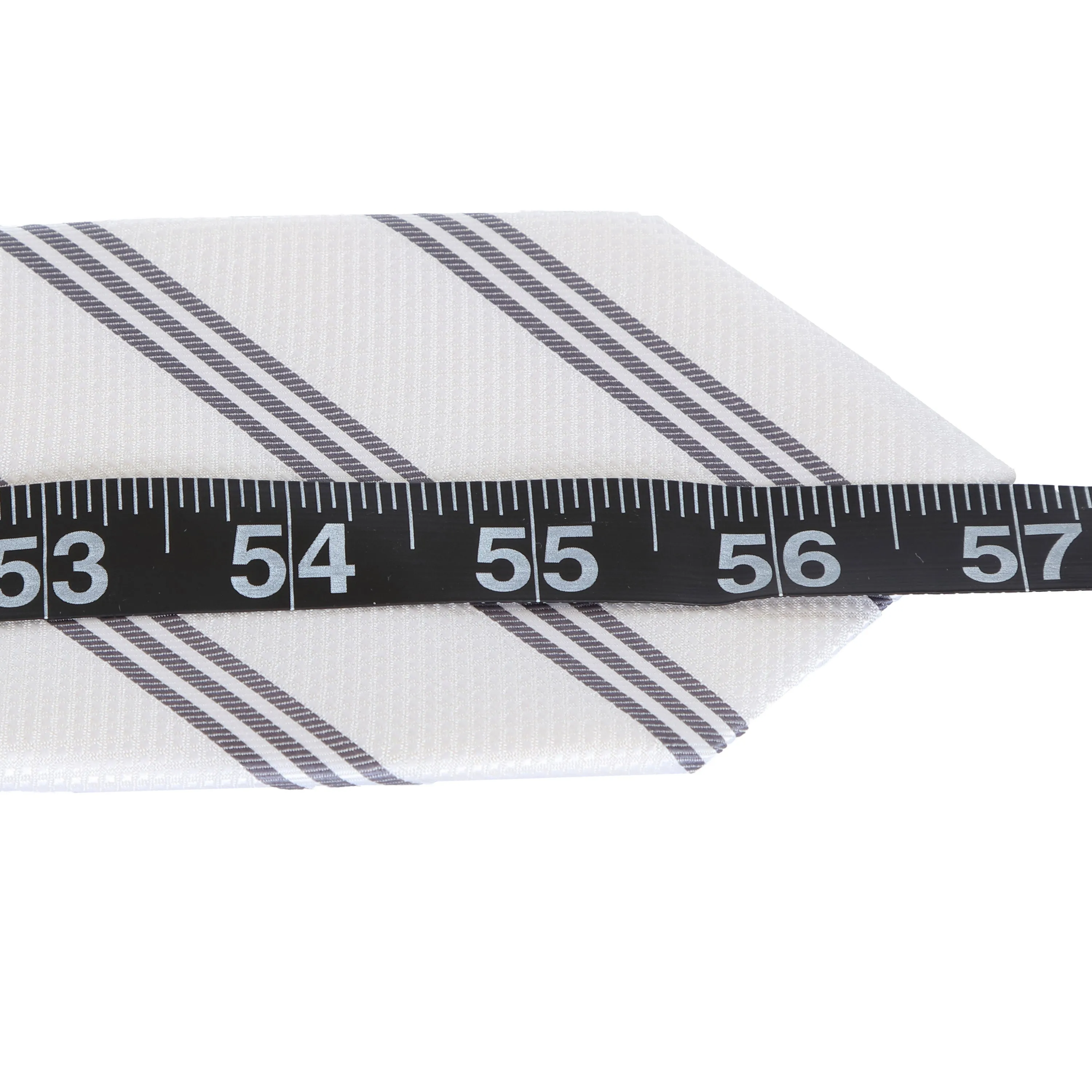 Trinity - White Necktie with Three Grey Stripes