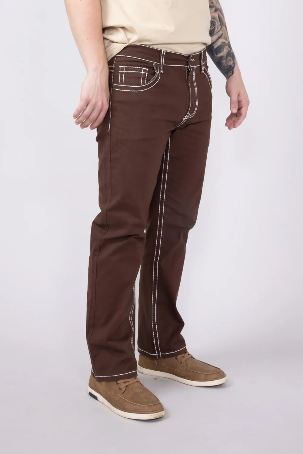 True Luck Blake Bootcut Jeans for Men in Brown | TL16350002-CHOCOLATE