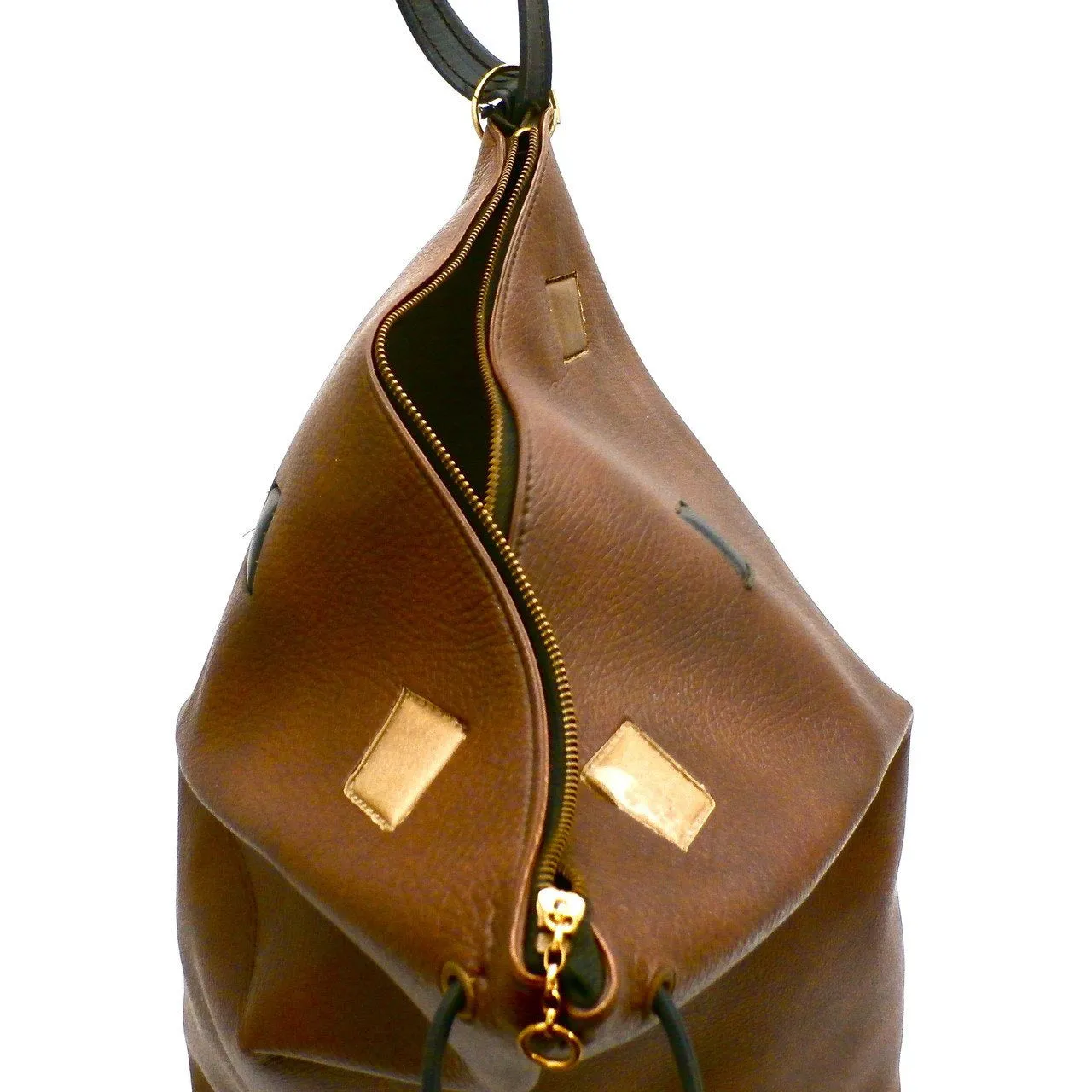 Unique Vintage Satchel Bag Large Brown Purse Tote 1970S
