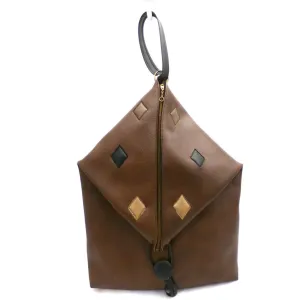 Unique Vintage Satchel Bag Large Brown Purse Tote 1970S