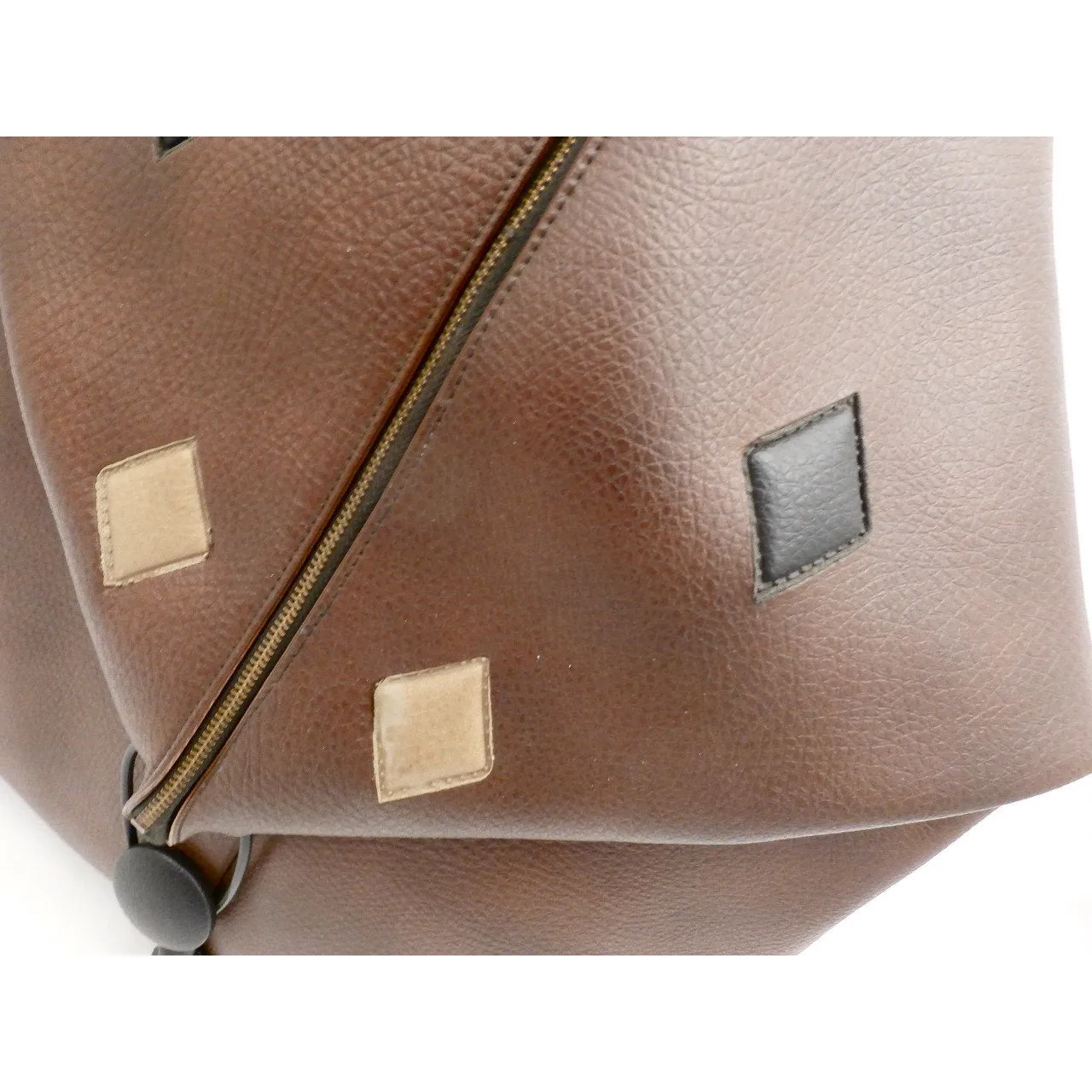Unique Vintage Satchel Bag Large Brown Purse Tote 1970S