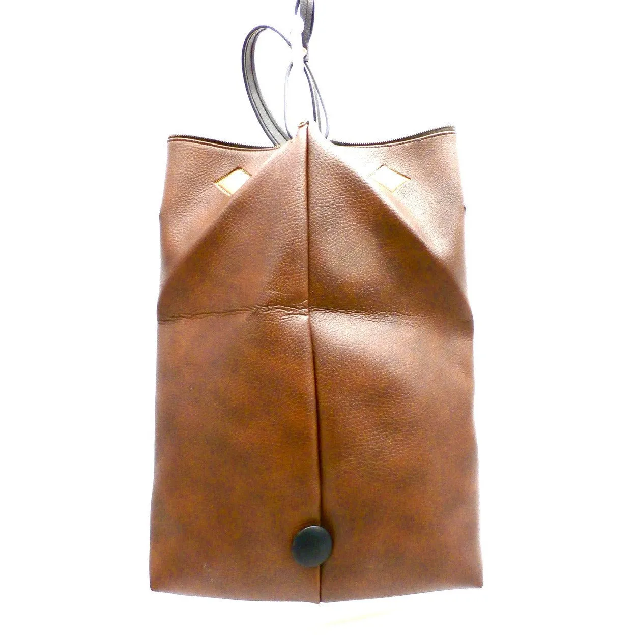 Unique Vintage Satchel Bag Large Brown Purse Tote 1970S