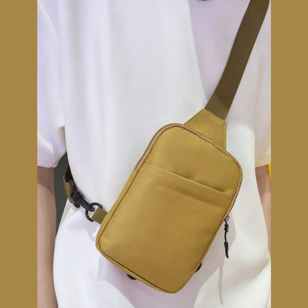 Unisex Casual Yet Sporty Canvas Crossbody Bag Wear Across Chest or Behind Back in Khaki