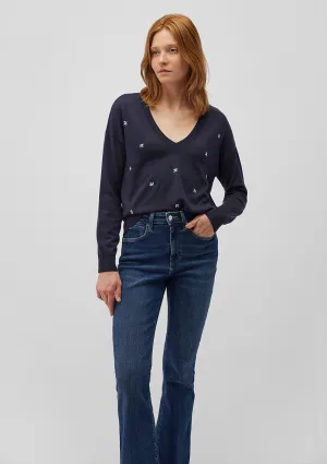 V Neck Blue Sweater