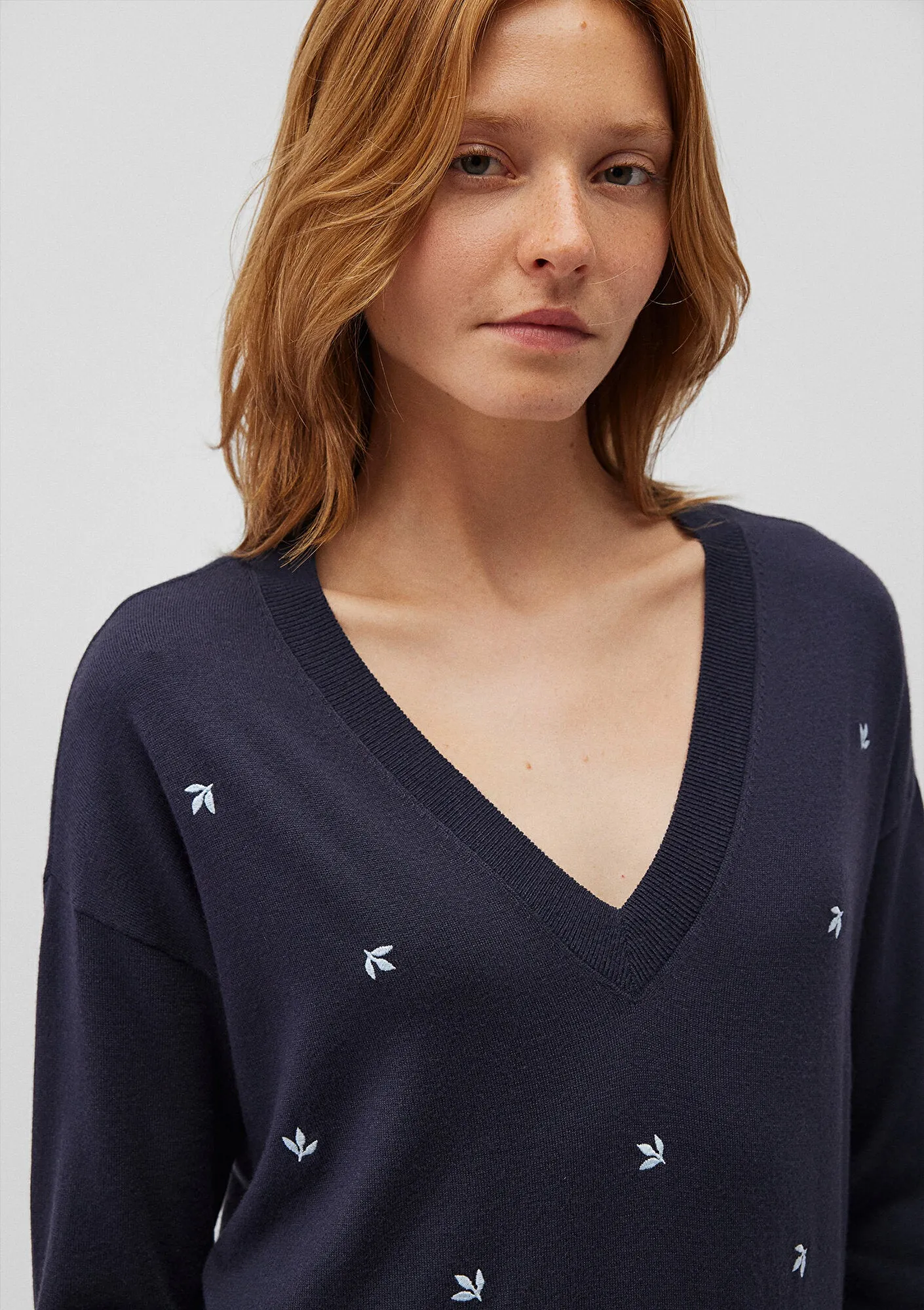 V Neck Blue Sweater