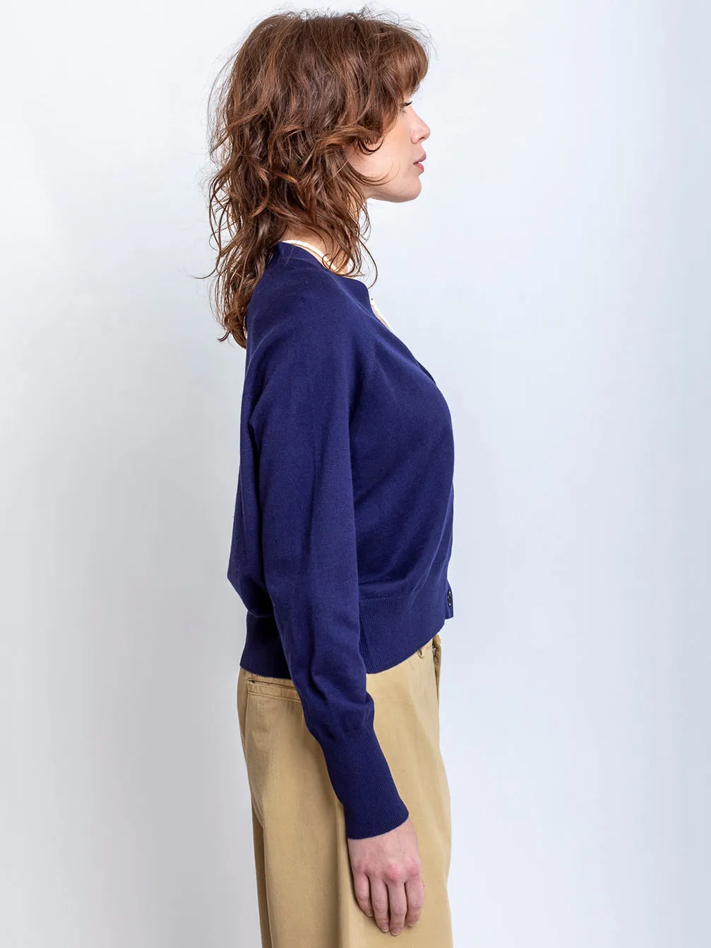 V-neck Cardigan - Deep Night