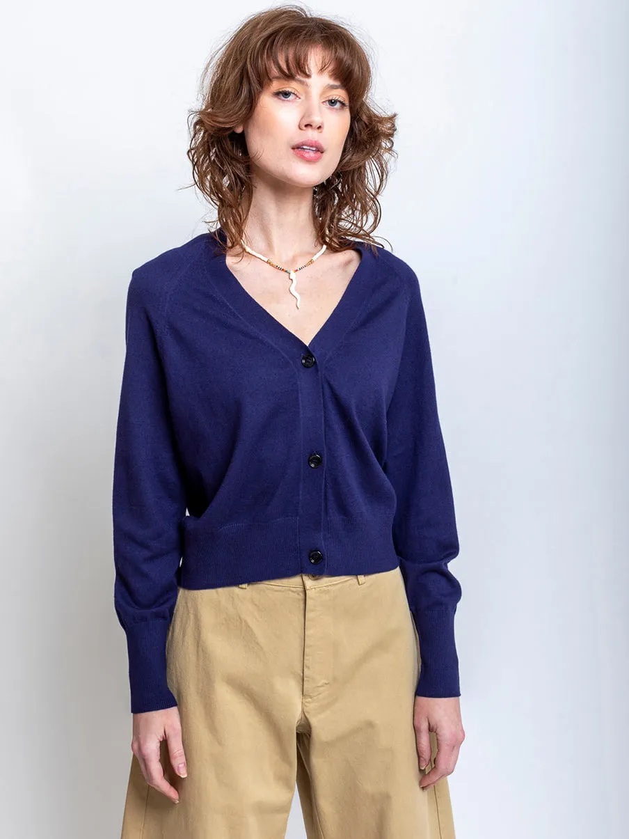V-neck Cardigan - Deep Night