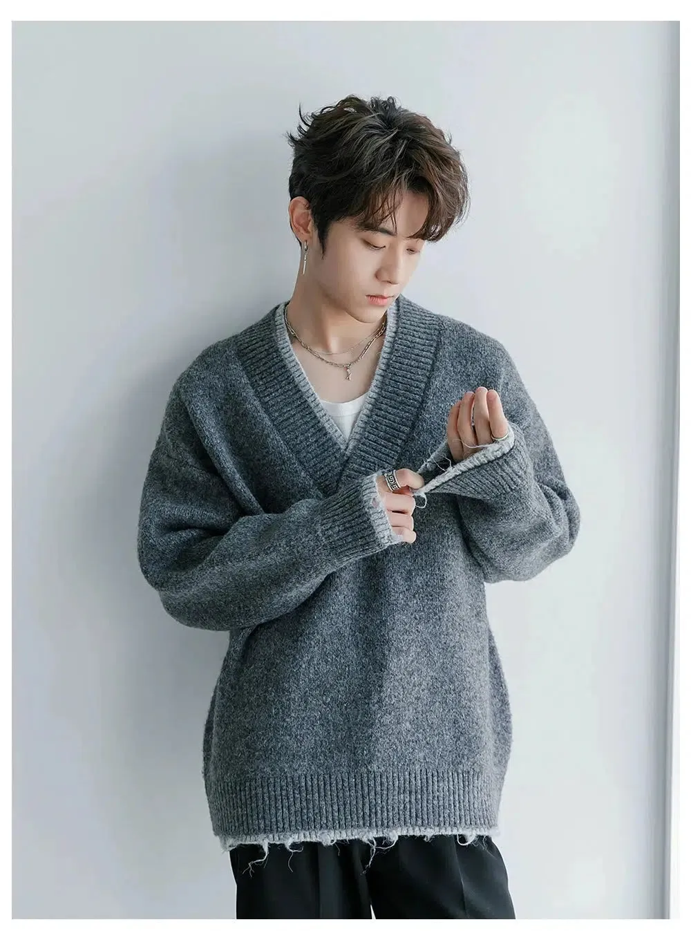 V-Neck Knit Sweater