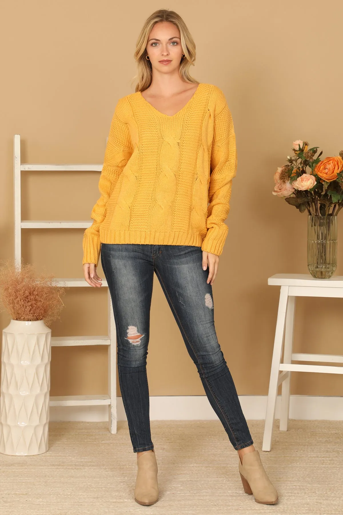 V-NECK KNITTED SWEATER